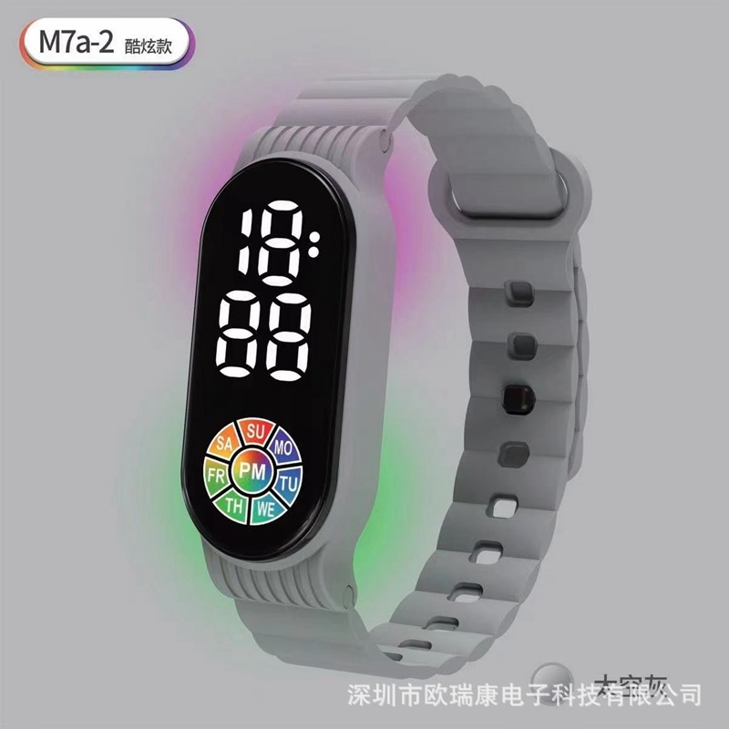 New LED Backlit Electronic Watch Bracelet M7a-2 Student Sports Ins Style Factory Source Spot