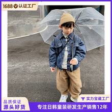 加工定制韩国童装儿童加绒牛仔衬衣保暖牛仔外套女童儿童加棉夹克