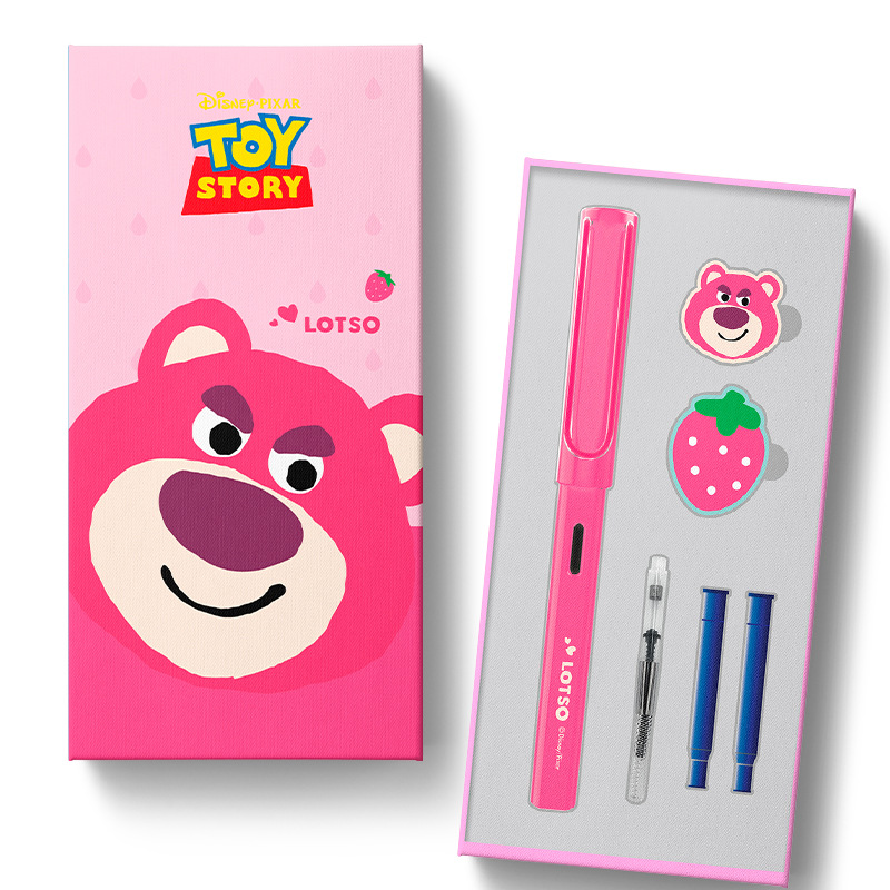 Disney E0306 Student Good-looking US Team Ice and Snow Strawberry Bear Calligraphy Pen Kit Gift Box