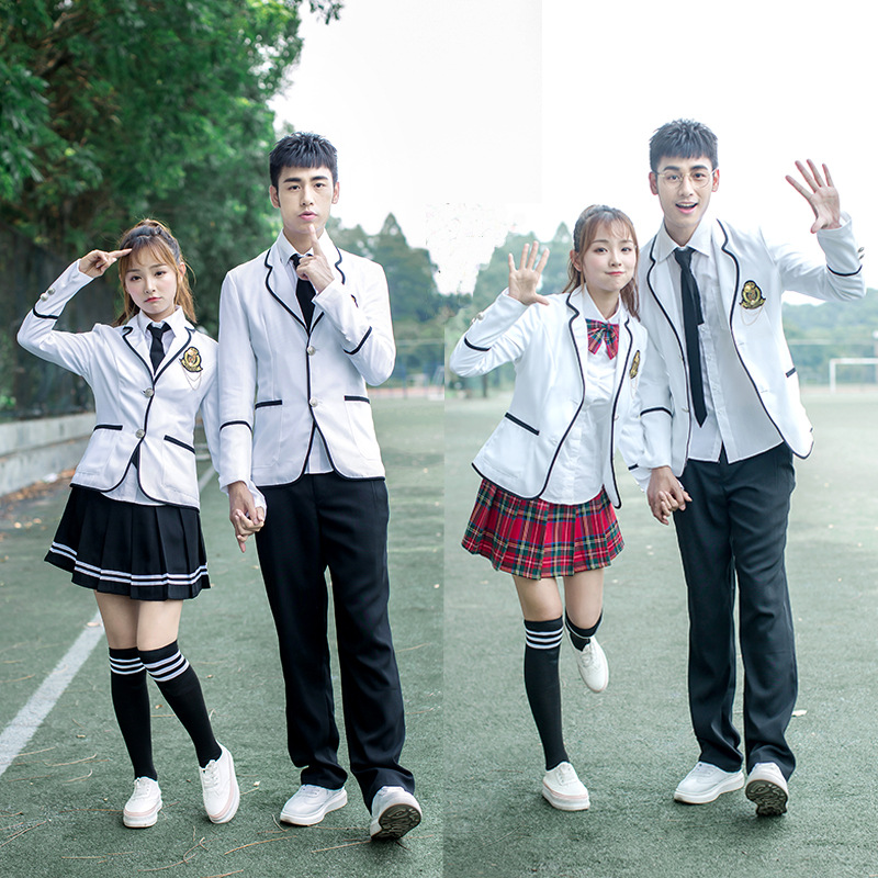 秋季英伦学院风校服套装韩国中学春秋制服女中学生高中大学生班服