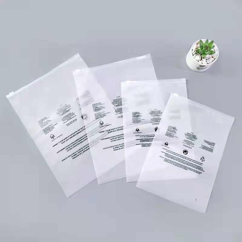 Zipper Bag Transparent Frosted Packaging Bag Cross-Border E-Commerce Clothing Underwear Ziplock Bag Foreign Trade Plastic Factory Bag Wholesale