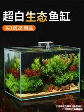 鱼缸生态桌面水草造景家用观赏鱼超白玻璃小型客厅超白玻璃缸