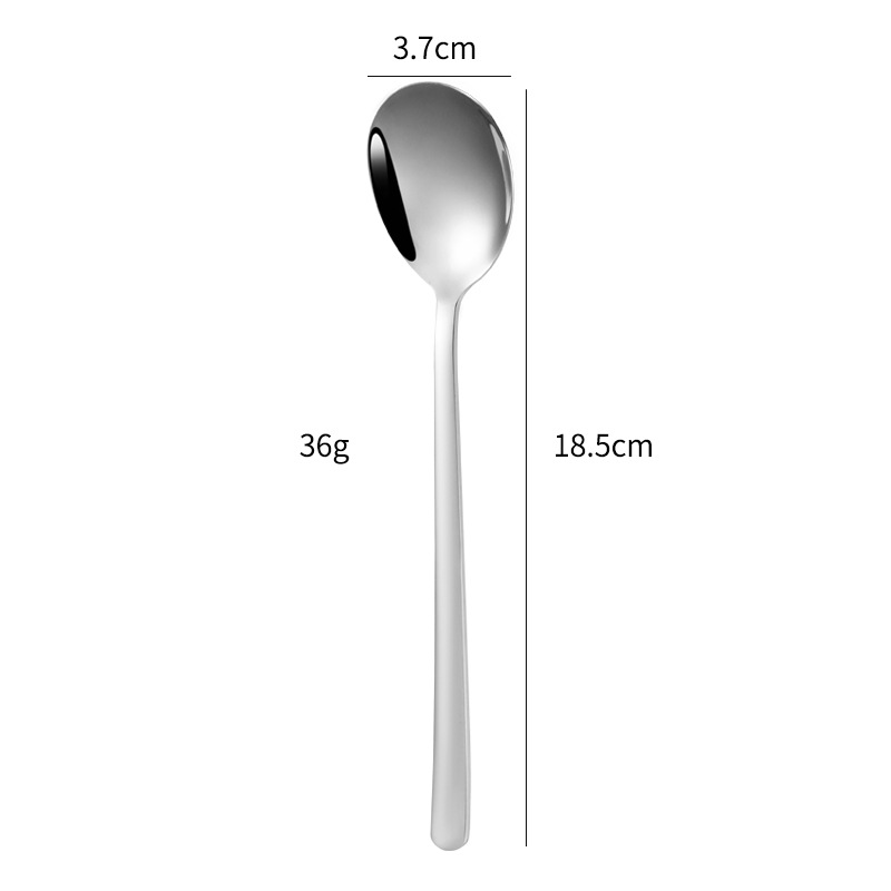 304 Stainless Steel Spoon Household Eating Long Handle Korean Spoon Dessert Spoon Fork Coffee Mixing Spoon Stainless Steel Tableware