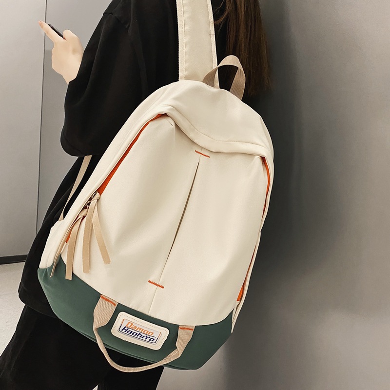 Schoolbag Female Ins High School Primary School Student Junior High School Student Mori Style Contrast Color Backpack College Students' Backpack