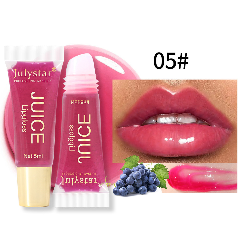 Julystar Beauty Natural Chi Long Bao Wet Mirror Lip Gloss Fruit Taste Toot Lip Moisturizing Water Light Lip Gloss