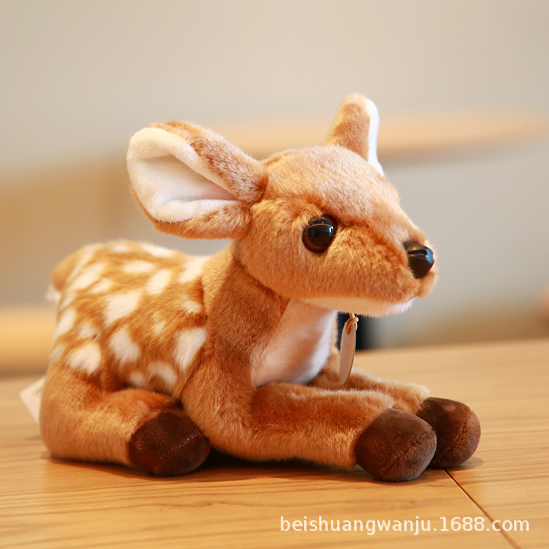 仿真梅花鹿毛绒玩具园林摆饰麋鹿宝宝安抚玩偶小鹿公仔礼品批发