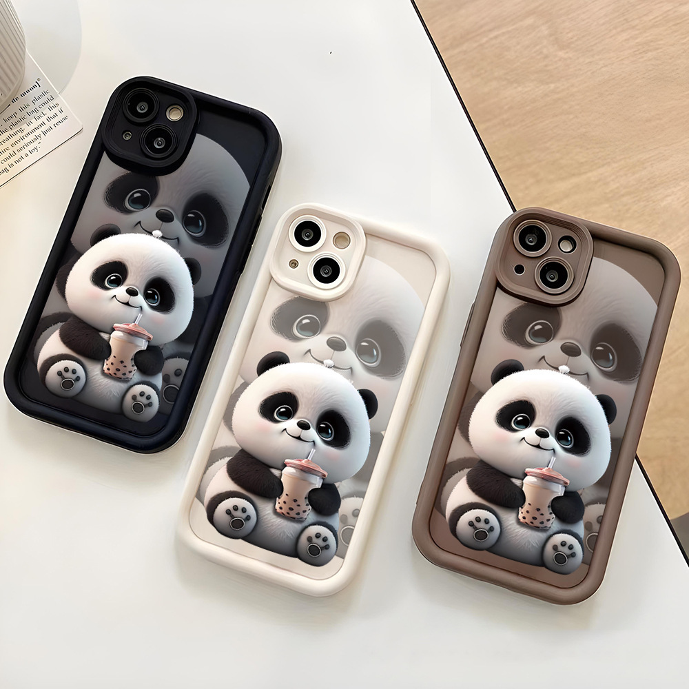 国潮可爱熊猫手机壳iphone16保护套15pro苹果13pm手机套14情侣12