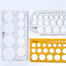 画圆绘图模板尺360度全圆仪 圆形工具尺圆圈曲线画图圆规尺子模型