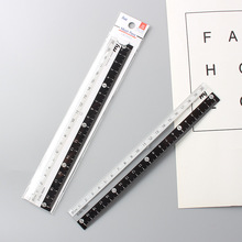 日本Haiwen尺直尺绘图格子便携简约办公文具学生测量创意ins风