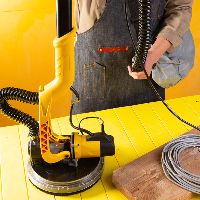 得力工具dl6612自吸墙面打磨机无尘机墙壁砂纸机抛光机电动磨墙机