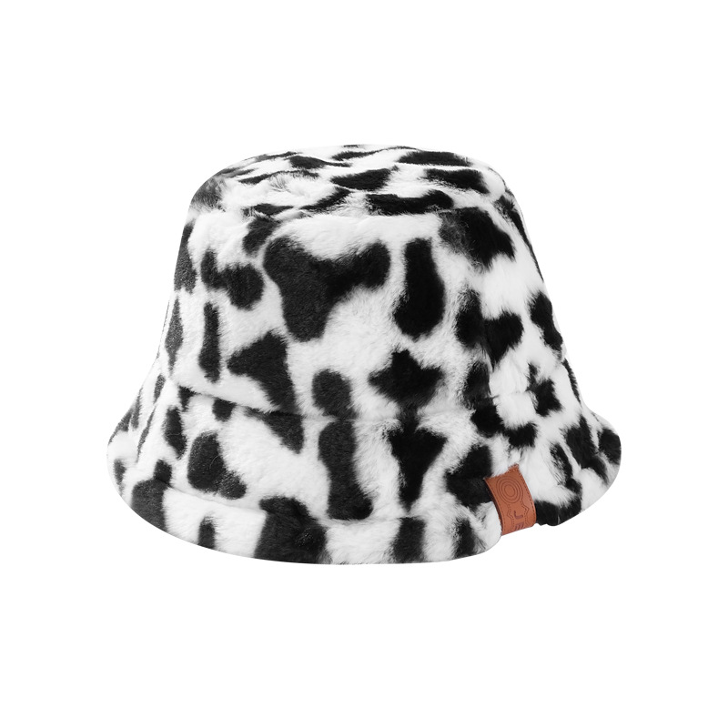 New Korean Style Trendy Leopard Print Fisherman Hat Women's Autumn and Winter Warm Thickened Adjustable Flannel Student Hat