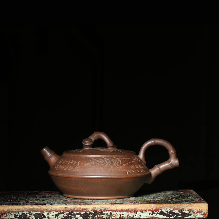 江苏公立实习芝加哥博览会特绘优奖朱可心早期老茶壶回流紫砂竹节