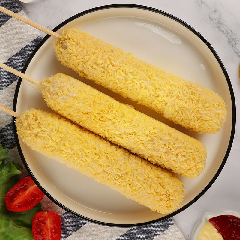 炸串半成品芝士热狗棒网红拉丝芝士棒油炸冷冻10只脆皮热狗棒跨境