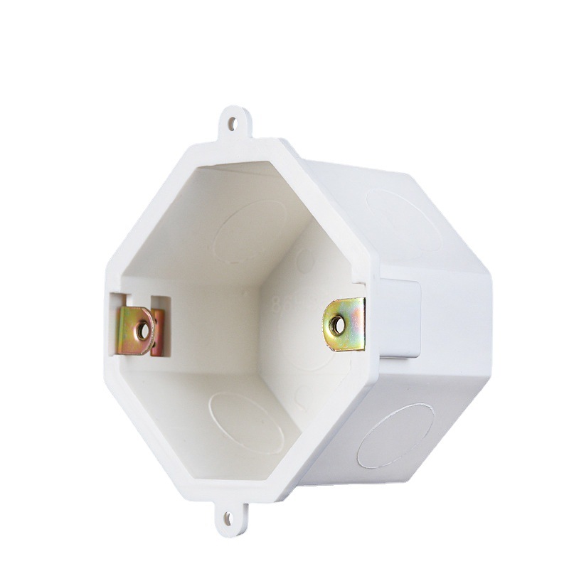 阻燃pvc八角线盒八角灯头盒86hs5060电工灯头盒暗装明装线盒批发