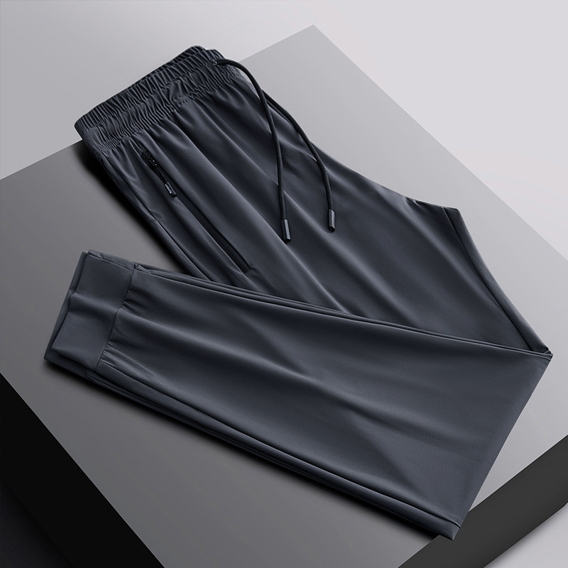 夏季薄款冰丝裤子休闲裤男大码速干裤夏天长裤男裤-阿里巴巴