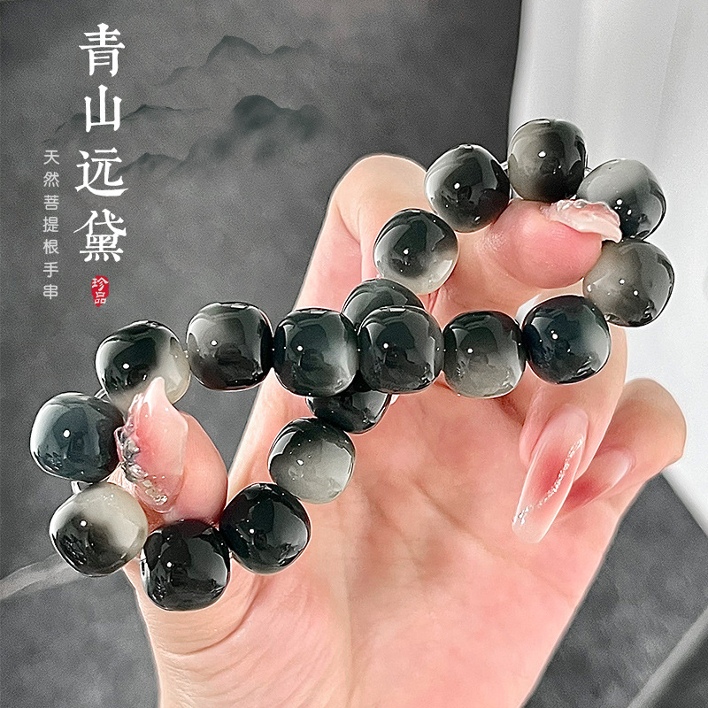 bodhi bracelet student gray blue g tone bodhi seed buddha beads rosary crafts hand toy bracelet wholesale