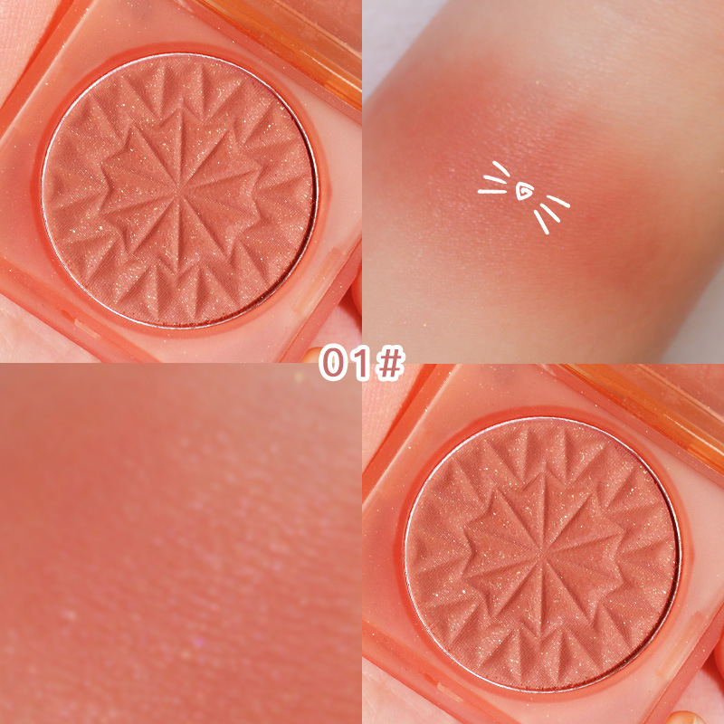 Cross-Border Makeup Maxfine Mood Mi Yi Gao Guang Blush Suit Wholesale Monochrome Logo-Free Powder Long-Lasting Natural