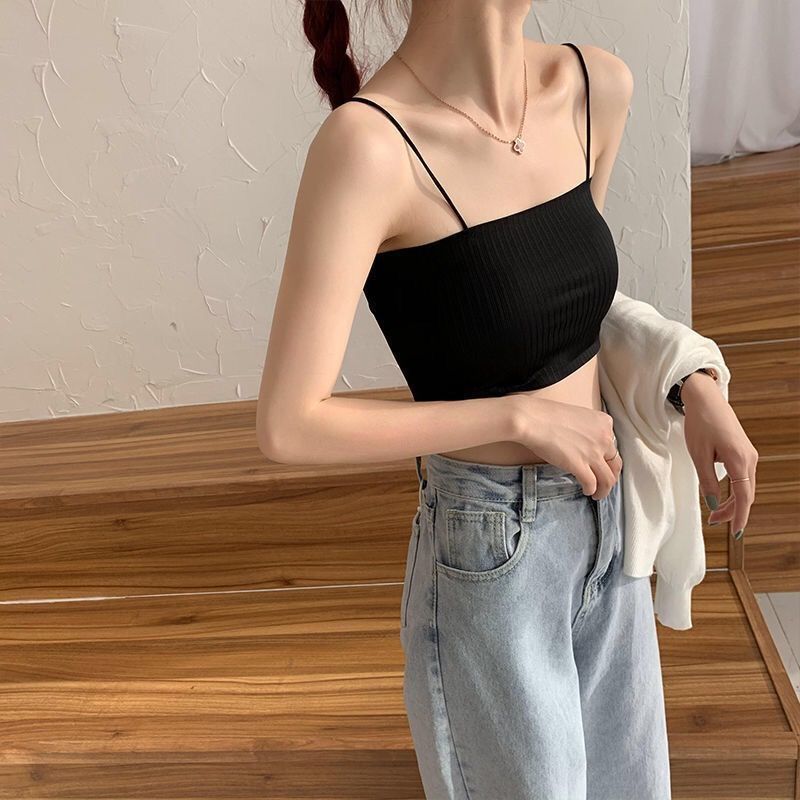 新款冰丝吊带抹胸美背防走光显小胸打底裹胸内衣女韩版少女文胸