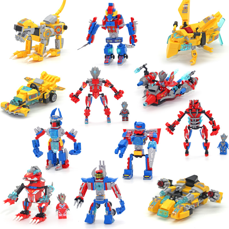 兼容乐高拼装积木中华超人合体男女孩拼插小颗粒儿童益智玩具礼物