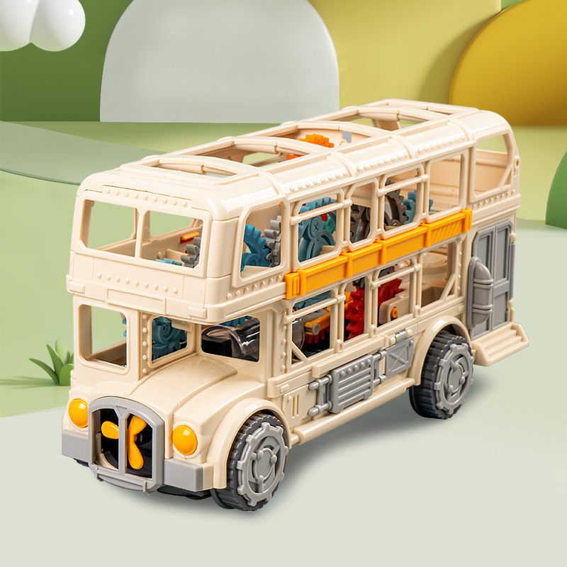 Children's Electric Universal Electric Bus Light Music Gear Retro Double-Deck Bus Boys and Girls Toys Gift