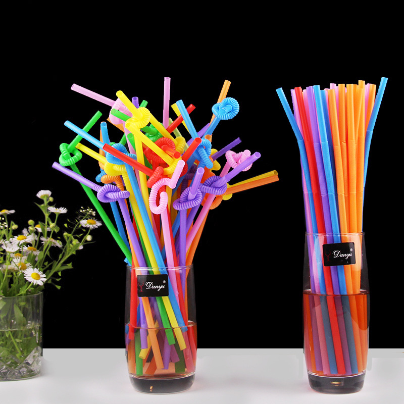 可乐豆浆吸管批发早餐店商用一次性独立包装彩色吸管短5mm*197mm