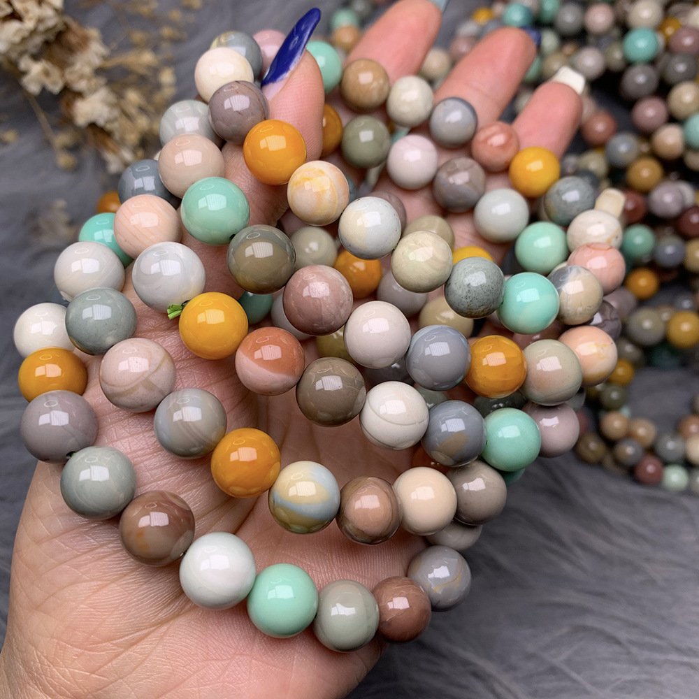 帝凯珠宝 天然阿拉善彩玉手串 马卡龙色系阿拉善玛瑙 工厂直销