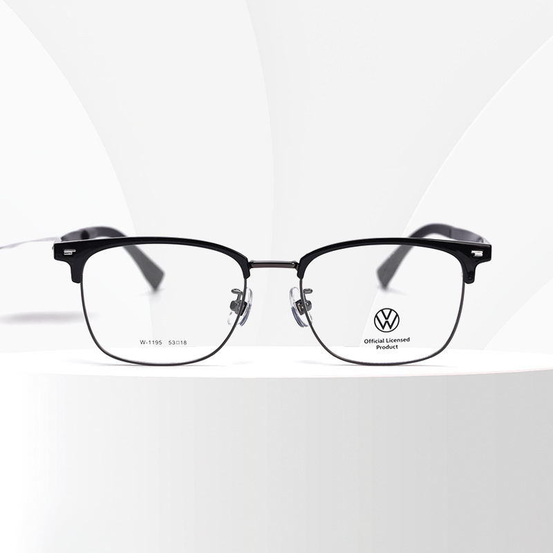 德国大众大框复古近视眼镜架男全框休闲镜框板材合金小脸1195