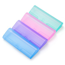 老花眼镜盒塑料包装彩色半透明简约便携磨砂高颜值高级感收纳盒