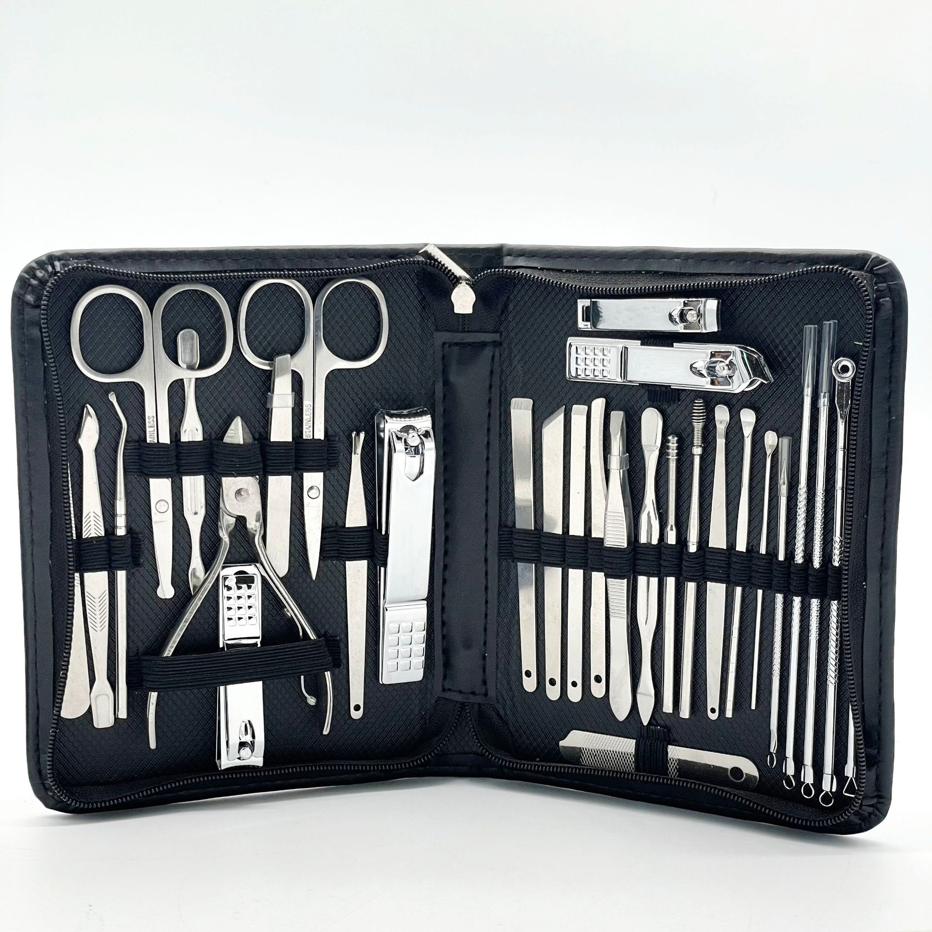 Nail Clippers 30-Piece Set Factory Direct Sales Manicure Tools Black Nail Clippers Full Set Manicure Nail Scissors 26-Piece Set