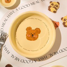 TINYHOME卡通碗盘组合emo熊餐具ins风高颜值碗碟套装家用送礼