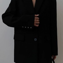 黑色西装外套女显瘦2024春季新款韩版宽松休闲高级感小西服女