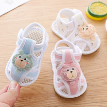 夏季0-1岁宝宝步前鞋6-12个月透气男女软底防滑婴儿凉鞋不掉