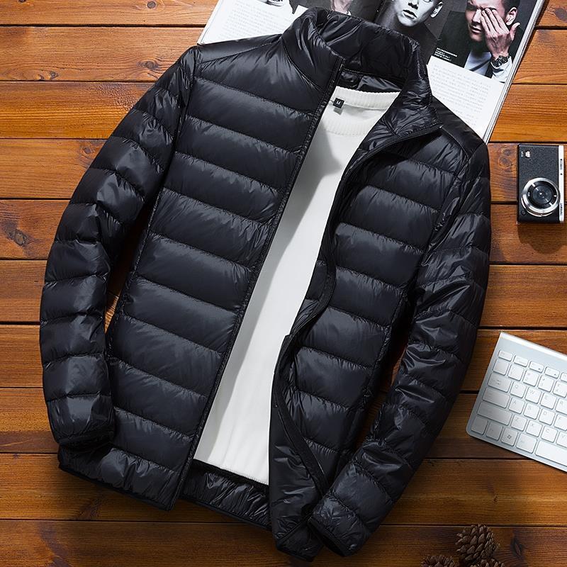 Lightweight down Jacket Men's Standing Collar plus Size Slim Thin Lightweight Youth Short Jacket Men's Fashion Men's Fashion 530