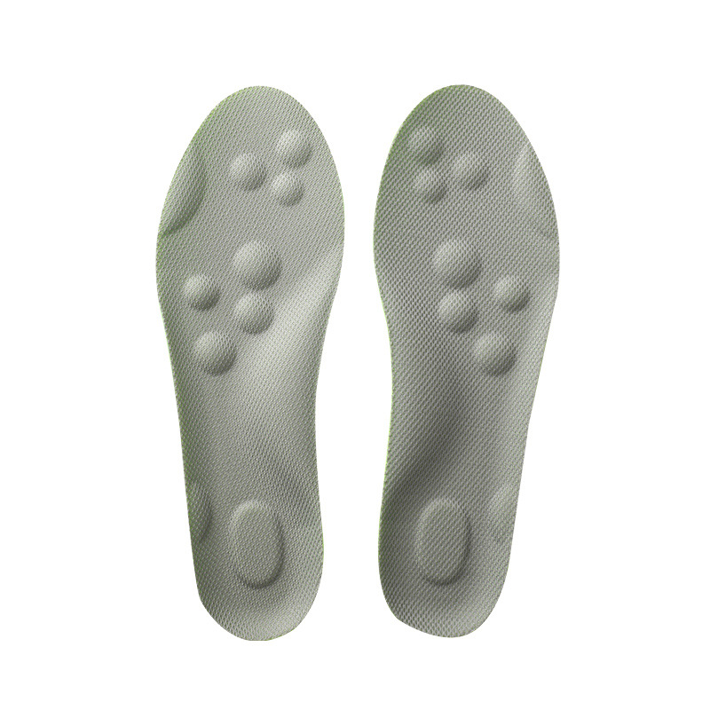 4D Sports Insole for Boys and Women Pu Arch Full Pad Anti-Deodorant and Sweat-Absorbing Breathable High Elastic Shock Absorption Leisure Military Training