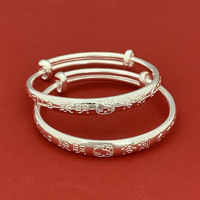 聪明伶俐手镯品牌: 倾人城货号: sz99-2材质:足银999
