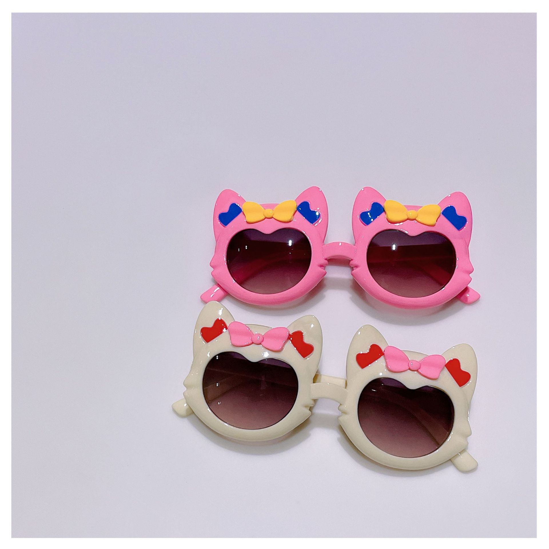 New Kids Sunglasses Cute Fox Color Bow Sunglasses Boys and Girls Summer UV Protection Sun Protection Glasses