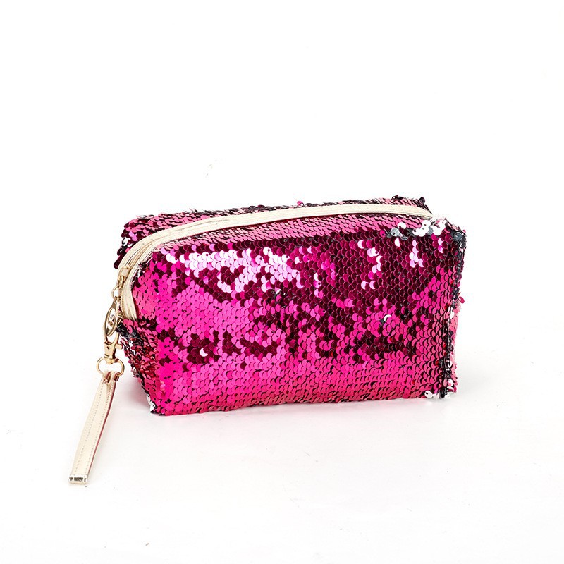 Cross-Border Hot Sequin Portable Octagonal Bag Fashionable Cosmetic Bag Travel Portable Storage Bag Makeup Storage Bag Manufacturer