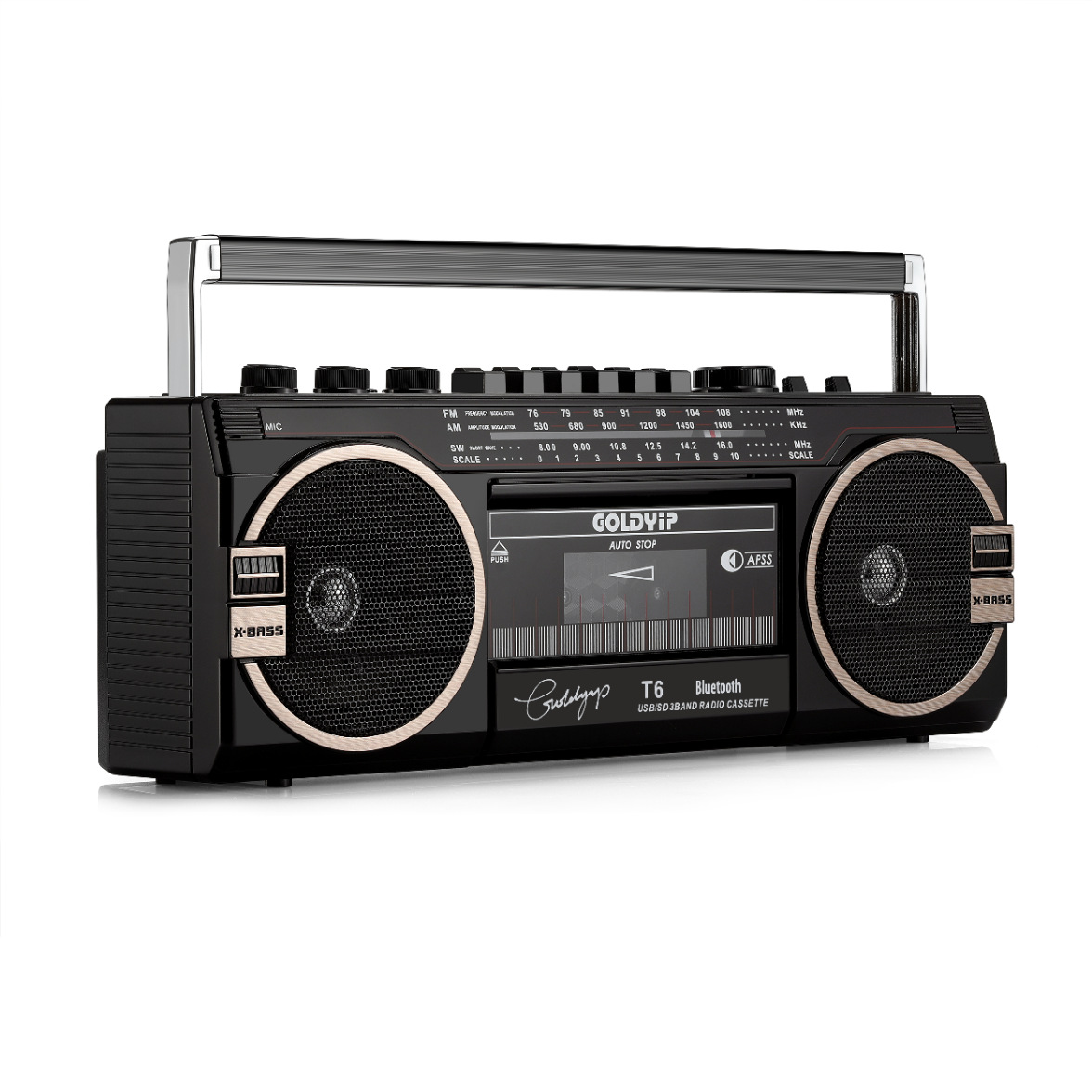 金业全新复古款磁带录音机usb蓝牙音响怀旧卡带收录机教学机