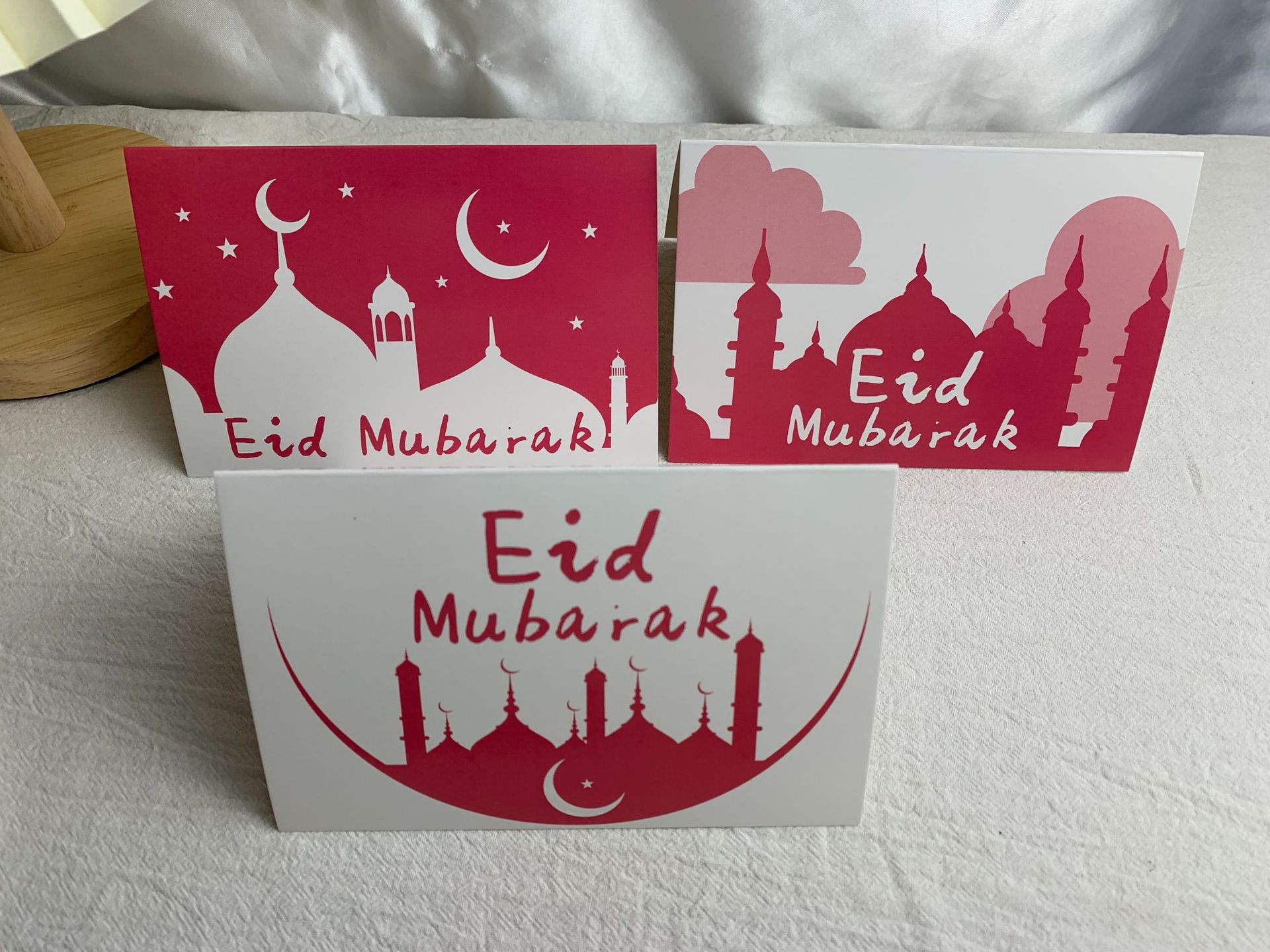 粉色eid mubarak 西方节日开斋节贺卡留言卡片礼物卡问候卡亚马逊