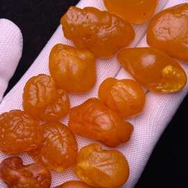 纯天然蜜蜡   波罗的海海漂脑纹籽料原石  蜡质浓郁