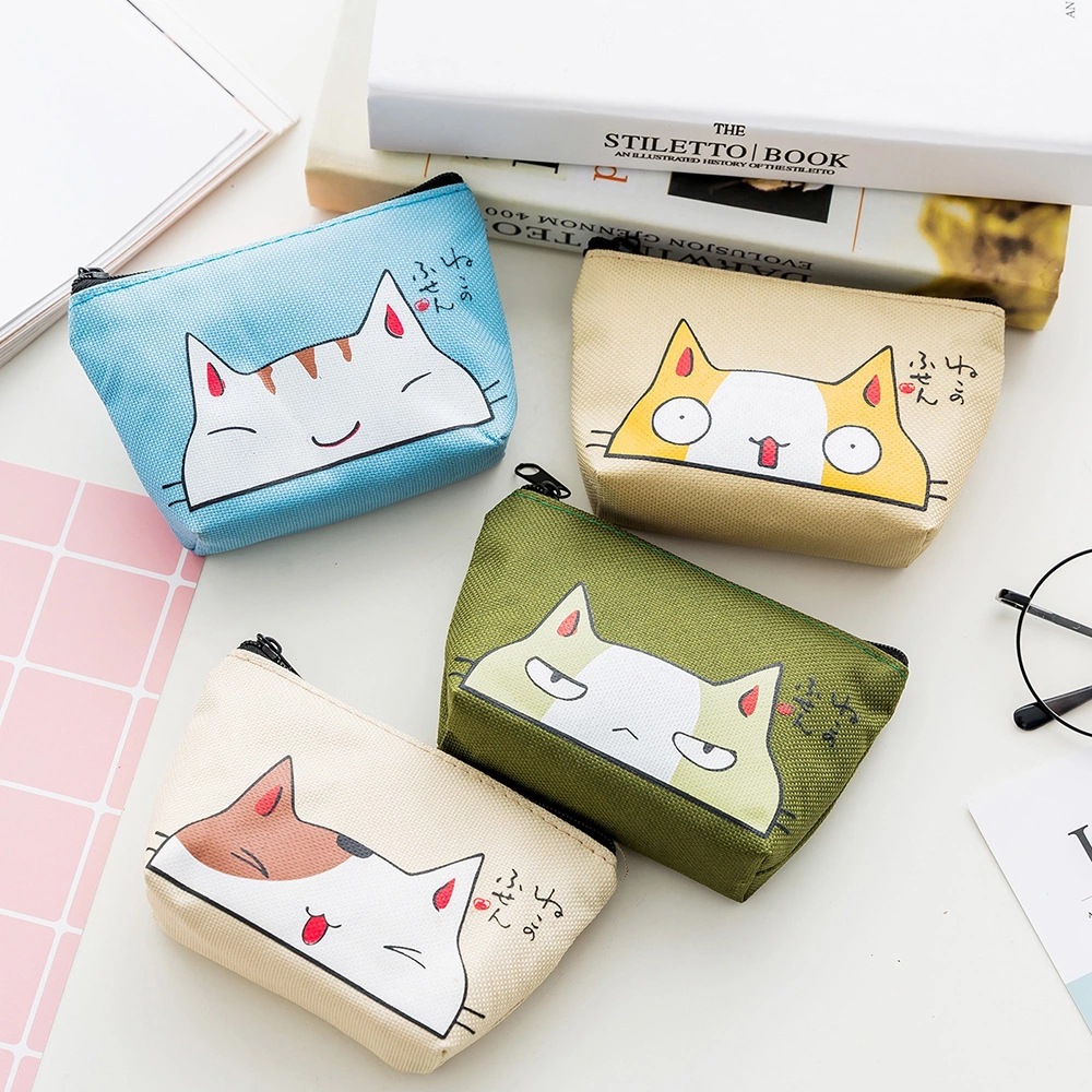 韩版表情猫可爱零钱包爆款地摊货源创意手拿硬币钥匙包收纳包批发