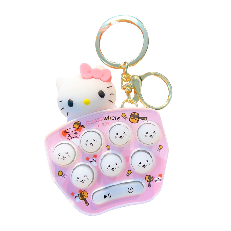 Educational Handheld Rat Striking Machine Keychain Creative Game Machine Car Key Chain Pendant Toy Small Gift Wholesale