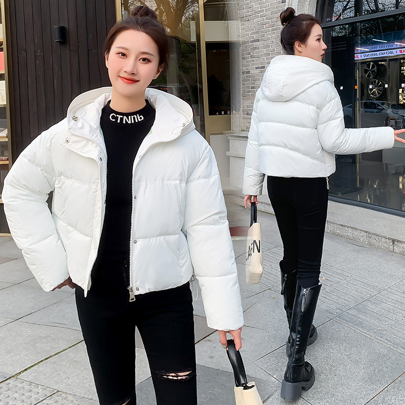 2023 Spot down Cotton-Padded Jacket Women's Short Korean Style Loose Ins Hong Kong Style Thickened Puffer Jacket Cotton Coat Cotton Jacket Coat