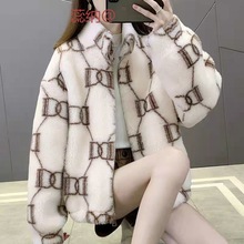 羊剪绒外套女2023新款韩版外穿冬季宽松百搭加棉加厚羊羔毛潮外套