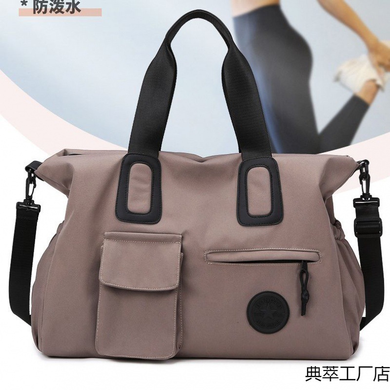 英伦简约牛津布超大女包2024新款出门便携电脑托特包健身装衣服包