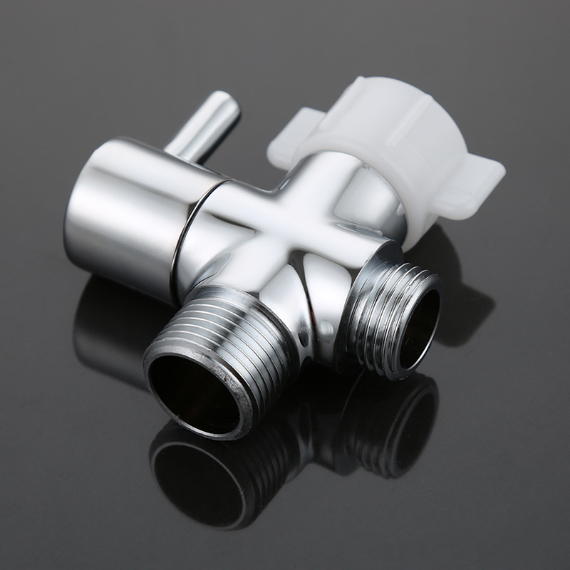 北美15/16全铜马桶分水器三通角阀 7/8接口三角阀卫浴妇洗器接头