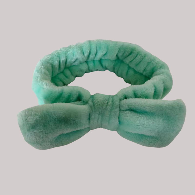 Simple Solid Color Coral Fleece Bow Hair Band Plush Headband Women's Makeup Remover Washing Face Hair Band Beauty Elastic Hair Accessories