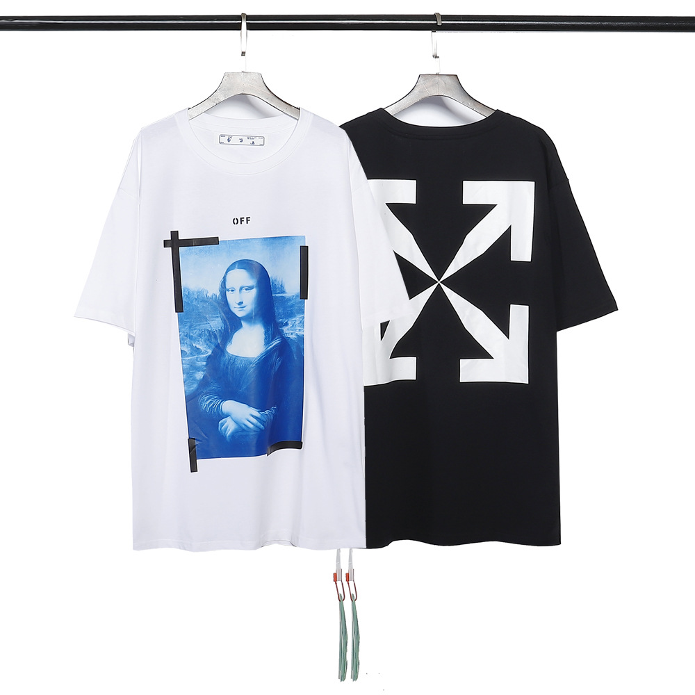 off ow white蒙娜丽莎230克双纱oversized版型短袖t恤