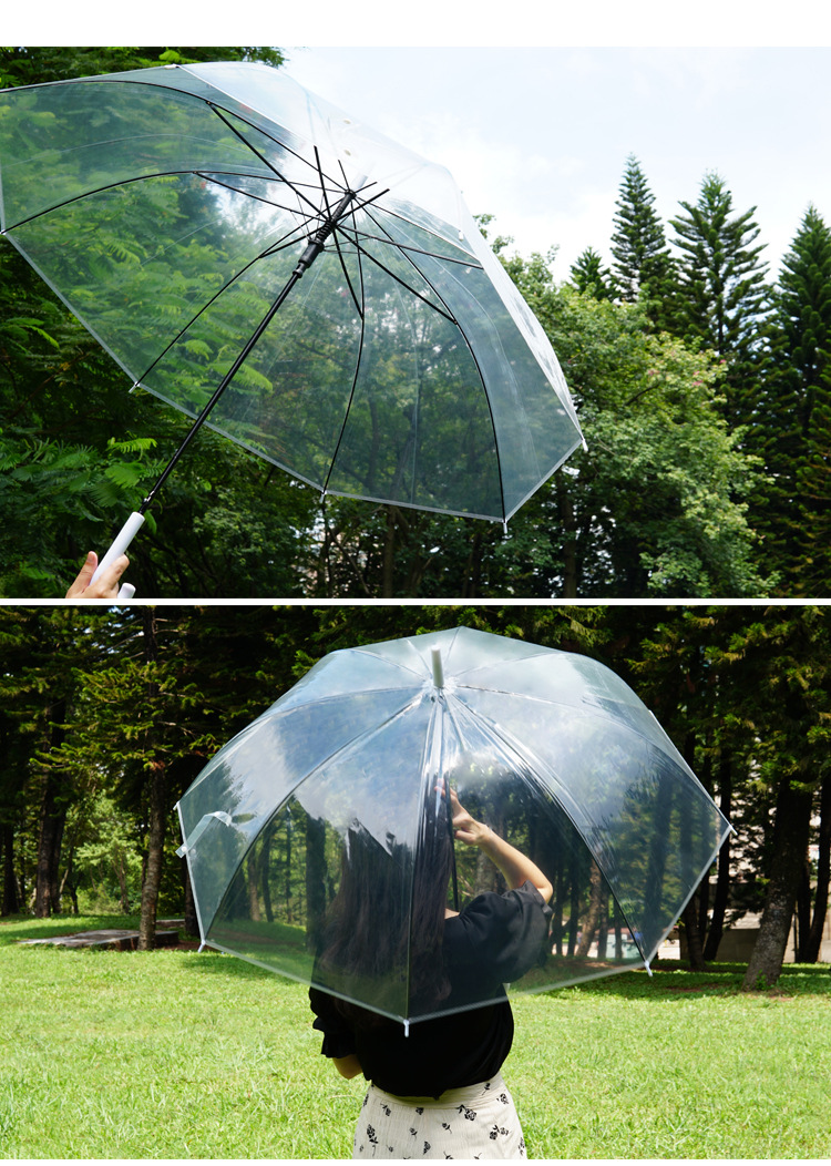 创意透明雨伞学生小清新ins长柄伞透明伞厂家直销批发卡好jc650