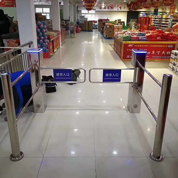 南宁超市单项门小型电动立式护栏摆闸机进出口行人通道自动感应门